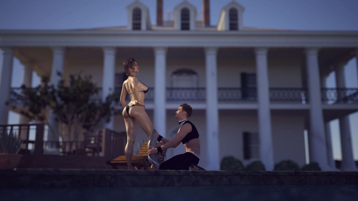 Escena femdom del juego